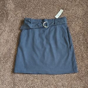 NEW Ann Taylor Blue Belted Paperbag Waist Skirt 10